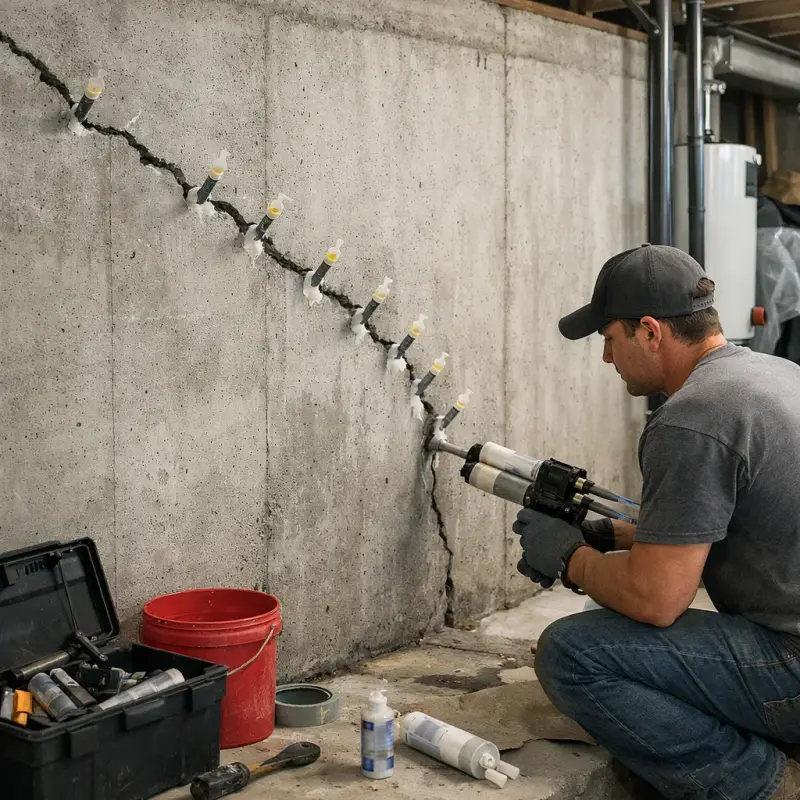 Basement Wall Crack Repair Greeneville