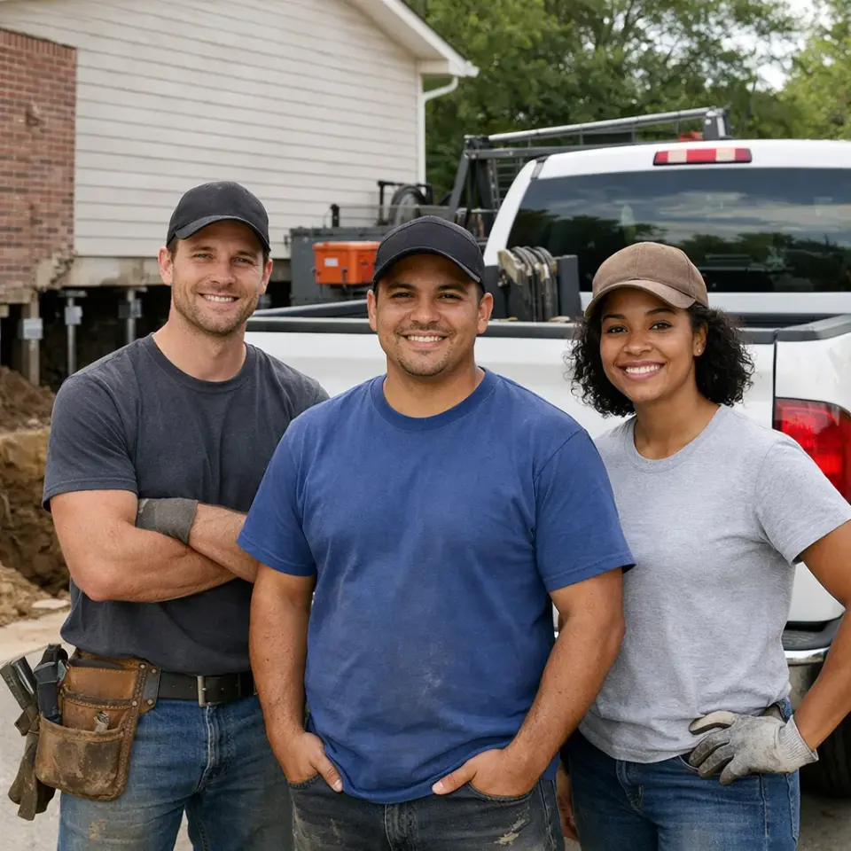 Certified Technicians & Structural Underpinning Crews at Crockett Ridge Foundation Repair